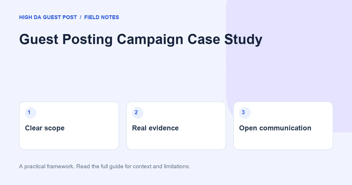 Guest Posting Campaign Case Study: Clear scope, Real evidence, Open communication
