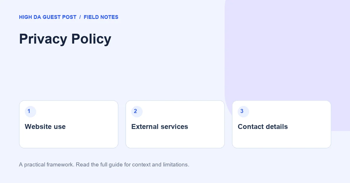 Privacy Policy: Website use, External services, Contact details